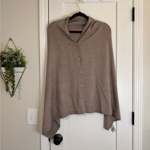 PULI Light Brown Cardigan Cape
